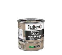 Julien Peinture Multi-Matériaux Satin en phase Aqueuse - Bois, Fer, Alu, PVC, Zinc, Acier galvanisé, brut ou peint - Beige Gris 0,5 L
