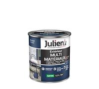Julien Peinture Multi-Matériaux Satin en phase Aqueuse - Bois, Fer, Alu, PVC, Zinc, Acier galvanisé, brut ou peint - Bleu Cobalt 0,5 L