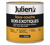 Julien Peinture Sous-couche Bois exotiques- Bloque les remontées d'huiles et tanin des bois exotiques et résineux - Satin Incolore 2,5L