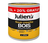 Julien Peinture Sous-Couche - Bois Intérieur et Extérieur - Portes, Volets, Fenêtres - Blanc Mat 2,5L + 20% Gratuit