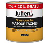 Julien Peinture Sous-Couche Masque-Taches Multi-Supports - Isole les Taches sur Murs et Plafonds - Blanc Mat 2,5L + 20% Gratuit