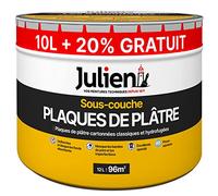 Julien Peinture Sous-Couche - Plaques de Plâtre Cartonnées - Blanc Mat 10L + 20% Gratuit