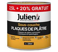 Julien Peinture Sous-Couche - Plaques de Plâtre Cartonnées - Blanc Mat 2,5L + 20% Gratuit