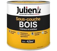 Julien Peinture Sous-Couche - Bois Intérieur et Extérieur - Portes, Volets, Fenêtres - Blanc Mat 0,5L