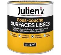 Julien Peinture Sous-Couche - surfaces Lisses Intérieur et Extérieur - pour Supports Lisses ou Difficiles - Blanc Mat 0,5L