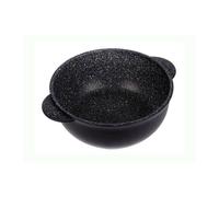 JULIENNE GRANIT Faitout en Fonte Aluminium aspect pierre D28 cm avec couvercle verre INDUCTION