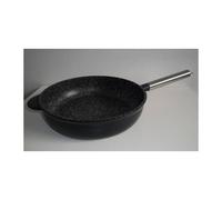 JULIENNE GRANIT Sauteuse en Fonte aluminium Aspect Pierre avec couvercle manche amovible INDUCTION D28 cm