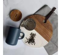 JULIET Infuseur à Thé / Tisanière en grès Bleue 475 ml OGO avec couvercle bois