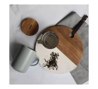 JULIET Infuseur à Thé / Tisanière en grès Perle 475 ml OGO avec couvercle bois