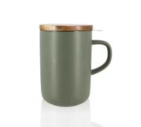 JULIET Infuseur à Thé / Tisanière en grès Verte 475 ml OGO avec couvercle bois