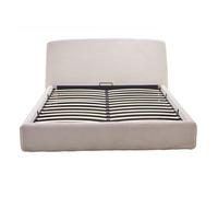 Juliette - lit coffre queen size - 160x200 cm - en velours côtelé - Beige