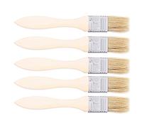 Julihai Brosse à Badigeonner pour Barbecue, Brosse à Huile avec Manche en Bois pour la Cuisson au Gril de Camping en Plein Air 5 Pièces