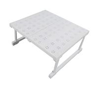Julihai Étagère de Rangement Extensible pour Placard, Solide et Durable, pour Un Espace de Cuisine Propre et organisé, en Acier au Carbone et en Plastique, 16,5 Pouces X 8,7 Pouces (Longueur 37-48