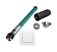 JULIUS MAYER Moteur De Volet Roulant JM35-100 SW40 Force De Traction 10 Nm / 25 kg SW40, Avec Kit De Palier Moteur Jarolift Pour SW40 & Interrupteur Á Bascule