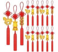 JULMELON Lot de 20 décorations pour Le Nouvel an Chinois 2024, pièces de Monnaie dorées FengShui à Suspendre avec nœud Chinois, Porte-Bonheur pour Voiture, Festival, Printemps, Nouvel an, Richesse