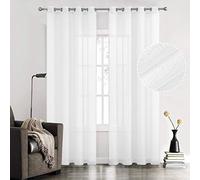 July Joy Lot de 2 voilages Semi-Transparents d'aspect Lin pour Chambre à Coucher, Salon, Rideaux de fenêtre Solides filtrant la lumière, 132,1 x 213,4 cm