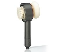 Julymoda Pommeau de douche 3 en 1 avec filtre - Douchette à main 3 en 1 avec brosse de nettoyage/éponge - Massage haute pression - Économie d'eau - Pour eau dure - Gris