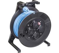 Jumbo Dévidoir de câble avec 4 prises H07RN-F Section transversale 3 x 1,5 mm2, câble bleu longueur 40 m, couleur tambour/armature noire