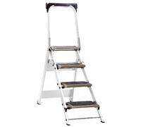 Jumbo Super Proff Escabeau pliable 4 marches en aluminium avec cadre de sécurité 41LG410B