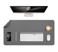 Jumdast Sous-main, Tapis de Bureau Antidérapant Imperméable Double Face | Tapis de Souris Sous Main bureau Cuir Bloc-notes de Bureau étanche pour le Bureau et la Maison (80 x 40 cm, Gris)