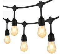 JUMI Guirlande Lumineuse Extérieure 4m avec 5 Ampoules LED E27, Blanc Chaud, IP44 Étanche, Plastique, Connectable, pour Jardin Balcon Terrasse