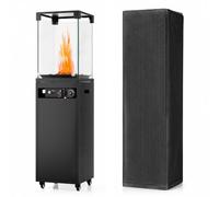 JUMMICO 8 kW Chauffage extérieur de terrasse avec arrêt temporisé | Verre de sécurité 4 côtés, résistant aux intempéries et à la rouille, protection anti-basculement,pour jardin et fêtes