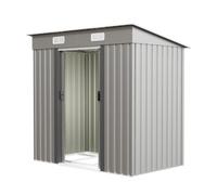 JUMMICO Abri Jardin Métal 3,6 m³ 183×109×182 cm | Fondation + Toit Pente + 2 Portes Coulissantes | Résistant Intempéries, Rangement Outils & Vélos, Agent