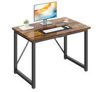 JUMMICO Bureau 100 x 50 x 75 cm, Petite Table d'ordinateur pour Salle de Travail, la Maison, Poste de Travail à Domicile, Cadre Robuste, Marron