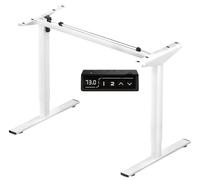 JUMMICO Bureau Assis Debout Cadre de Electrique Réglable 2 Étages en Hauteur avec Mémoire Automatique,Pieds de Table réglables en Hauteur Cadre de Bureau Assis Debout Blanc