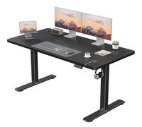 JUMMICO Bureau Assis Debout Électrique 140×60 cm, Bureau Électrique avec Chargeur USB, Bureau Réglable en Hauteur
