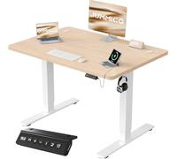 JUMMICO Bureau Assis Debout Électrique avec USB, 100 x 60 cm, Bureau Ordinateur Réglable en Hauteur avec Mémoire, Standing Desk Ergonomique pour Bureau et Télétravail, Beige