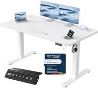 JUMMICO Bureau Assis Debout Électrique avec USB, 140 x 60 cm, Bureau Ordinateur Réglable en Hauteur avec Mémoire, Standing Desk Ergonomique pour Bureau et Télétravail, Blanco