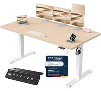 JUMMICO Bureau Assis Debout Électrique avec USB, 160 x 70 cm, Bureau Ordinateur Réglable en Hauteur avec Mémoire, Standing Desk Ergonomique pour Bureau et Télétravail, Beige
