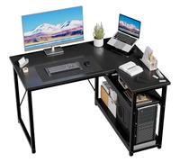 JUMMICO Bureau d'angle en L 100x80 cm pour Ordinateur avec étagères et séparateurs - Compact pour l'étude, Le Travail et Les Jeux, Idéal pour la Chambre à Coucher et Le Bureau - Design Moderne Noir