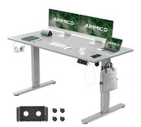 JUMMICO Bureau électrique réglable en Hauteur 140 x 80 cm avec Station de Charge, Bureau d'ordinateur réglable en Hauteur avec Gestion des câbles, Bureau Ergonomique, Table Assis-Debout, Table