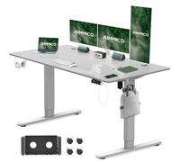 JUMMICO Bureau électrique réglable en Hauteur 160 x 80 cm avec Station de Charge, Bureau d'ordinateur réglable en Hauteur avec Gestion des câbles, Bureau Ergonomique, Table Assis-Debout, Table