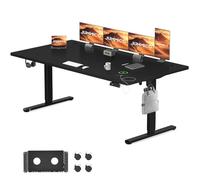 JUMMICO Bureau électrique réglable en Hauteur 200 x 100 cm avec Station de Charge, Bureau d'ordinateur réglable en Hauteur avec Gestion des câbles, Bureau Ergonomique Assis/Debout, Table réglable en
