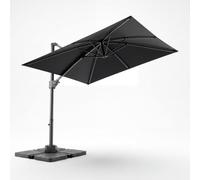 JUMMICO Parasol Déporté Carré 270×270 cm en Aluminium, Toile UPF 50+ Anti-UV, Rotation 360° & Inclinable, avec Housse de Protection pour Jardin Terrasse Balcon, Gris