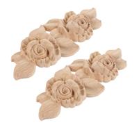 JUMPLAWN 2 Pièces Appliques en Bois Rose, Non Peintes pour Cadres | Bords Lisses, Texture en Relief, Grain Visible, Pose DIY Facile pour Meubles Cuisine