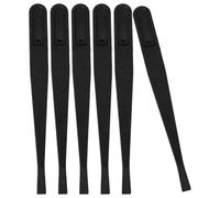 JUMPLAWN 5 Pièces Lot de Pinces à Épiler Pointe Plate Antistatiques Noires en Fibre de Carbone sans Parties Métalliques pour Réparation Électronique et Composants Ic