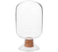 JUMPLAWN Bocal en Verre Multifonctionnel 125ml Bouchon en Bois, Support de Rangement Créatif, Pot de Rangement Lavable pour Allumettes et Petits Objets