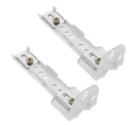 JUMPLAWN Lot de 2 Supports Doubles pour Rail de Rideaux Plafond en Fer et Abs, Fixation Latérale Robuste, Compatible Rideaux et Stores, Maison et Bureau
