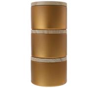 JUMPLAWN Lot de 3 Boîtes en Fer Doré Couvercle Bois pour Recipient pour Bougies, Design Compact et Portable pour Décoration Maison et Fabrication DIY