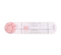 JUMPLAWN Mini Massicot à Lames Multiples avec Réglage Précis | Glissière Bidirectionnelle, Règle Intégrée, Coupe Nette sans Bavure, Boîtier Rose en Plastique