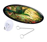 JUMPLAWN Pendentif de Porte D'entrée Décor Acrylique Double Face Motif Oiseau-Mouche, Panneau de Bienvenue Suspendu, Décoration Maison et Vitrine