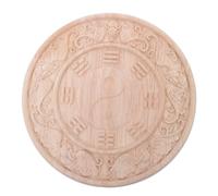 JUMPLAWN Plaque Ronde en Bois Brut, Applique Sculptée Style Chinois | Décor Mural pour Entrées et Murs, Motifs Classiques, Installation DIY Facile, Disposition Ajustable