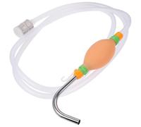 JUMPLAWN Pompe à Eau Manuelle pour Bassin Poisson en Silicone Filtre Haute Densité et Sortie INOX, Accessoire de Pêche pour Absorber et Filtrer l'eau