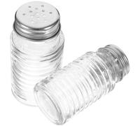 JUMPLAWN Set de 2 Distributeurs D'épices en Verre Corps en Acier Inoxydable, Dosage Précis et Léger, pour Usage Cuisine ou Restaurant Plusieurs styles