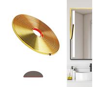 JUNART PVC Baguette de Finition, Moulure Murale, Bande Décorative Flexible pour Murs, Plafonds, Sols, Armoires, Carrelages, Miroirs(600cm,Or)