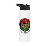 Juneteenth Sankofa Freedom Day Emblem Stainless Steel Insulated Water Bottle